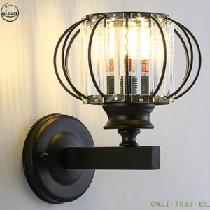 Crystal Cage Wall Lamp GWLI-7082 (Black) - Rynarhardware