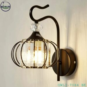 Crystal Lantern Wall Lamp GWLI-7084 (Black) - Rynarhardware
