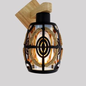 Rope & Wood Barrel Wall Lamp GWLI-8903 - Rynarhardware