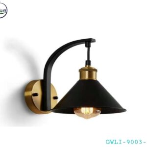 Industrial Cone Wall Lamp GWLI-9003 (Black & Brass) - Rynarhardware