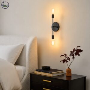 Minimalist Twin-Tube Bedside Wall Lamp (Black) - Rynarhardware